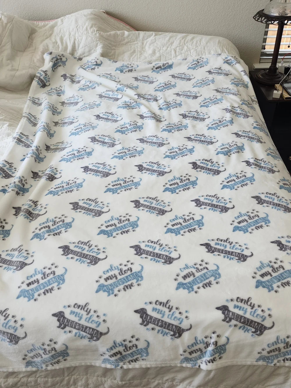 Only My Dog Understands Me Dachshund Plush Throw Blanket Wiener Dog Paw Print